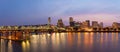 Portland City Skyline at Twilight Panorama Royalty Free Stock Photo