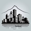 Portland cityscape vector.