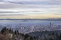 Portland Downtown Foggy Cityscape Royalty Free Stock Photo