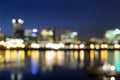 Portland Downtown Out of Focus City Lights Royalty Free Stock Photo
