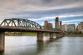 Portland Downtown Skyline and Hawthorne Bridge Royalty Free Stock Photo