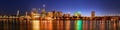 Portland Downtown Waterfront at night,City Skyline Royalty Free Stock Photo