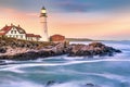 Portland Head light at dusk, in Maine