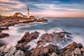 Portland Head light at dusk, in Maine