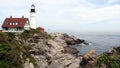 Portland Head Light, historic lighthouse at Cape Elizabeth, ME, USA Royalty Free Stock Photo