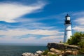 Portland Head Light (lighthouse) in Cape Elizabeth, Maine, USA Royalty Free Stock Photo