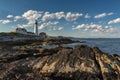 Portland Head Light at sunset in Cape Elizabeth, Maine, USA. Royalty Free Stock Photo