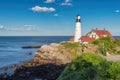 Portland Head Lighthouse at sunset in Maine Royalty Free Stock Photo