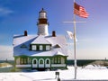 Portland Head Light winter view after snow Royalty Free Stock Photo