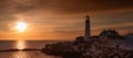 Portland Head Lighthouse at Cape Elizabeth, Maine, USA Royalty Free Stock Photo