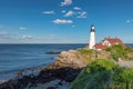 Portland Lighthouse in New England, Maine, USA Royalty Free Stock Photo