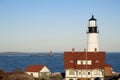 Portland Head Lighthouse With Ram Island Light in Casco Bay Main