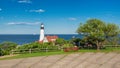 Portland Head Lighthouse at sunrise in Maine