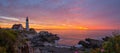 Portland Head Lighthouse Sunrise Panorama Royalty Free Stock Photo