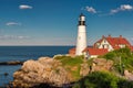The Portland Head Lighthouse at sunset Royalty Free Stock Photo