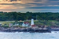 Portland Head LIghthouse in Sunset Royalty Free Stock Photo