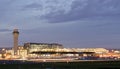 Portland International Airport PDX at night - the biggest and best airport in the state of Oregon.