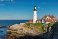 Portland Lighthouse in New England, Maine Royalty Free Stock Photo