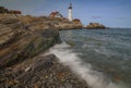 Portland lighthouse on sunny spring day - landscape