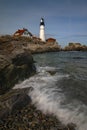 Portland lighthouse on sunny spring day