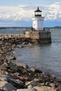Portland Breakwater Lighthouse Bug Light is a small lighthouse at the South Portland Bay Portland Maine USA.