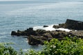 Cape Elizabeth Maine and Atlantic Ocean Rocky shores Royalty Free Stock Photo