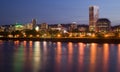 Willamette River Portland Oregon Building at Night Royalty Free Stock Photo