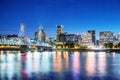 Portland, Oregon. City skyline on a beautiful summer night Royalty Free Stock Photo