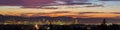 Portland Oregon City Skyline Sunset Panorama Royalty Free Stock Photo