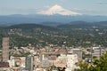 Portland Oregon Cityscape with Mount Hood Royalty Free Stock Photo