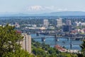 Portland Oregon Cityscape with Mount Saint Helens View Royalty Free Stock Photo