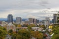 Portland Skyline and Mount Hood in Fall Season Royalty Free Stock Photo