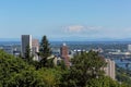 Portland Oregon Downtown Cityscape with Mount Saint Helens View Royalty Free Stock Photo