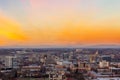 Sunset over Portland OR Cityscape and Mt Saint Helens USA Royalty Free Stock Photo