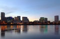 Portland Oregon at dusk. Royalty Free Stock Photo