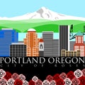 Portland Oregon Mount Hood with Colors Royalty Free Stock Photo