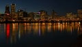Portland Oregon panorama at night. Royalty Free Stock Photo