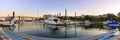Sailboat Docked at Portland Downtown Waterfront Marina Along Willamette River Royalty Free Stock Photo