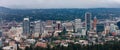 View of Portland Downtown, Oregon from Pittock Mansion Royalty Free Stock Photo