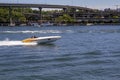 Portland Oregon Summer Boating on Willamette River on a sunny day