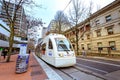 Public transportation, TriMet Max Train, in downtown Portland Royalty Free Stock Photo