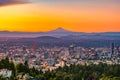 Portland, Oregon, USA downtown skyline with Mt. Hood Royalty Free Stock Photo