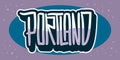 Portland Oregon Usa Hand Drawn Lettering Vector Design. Royalty Free Stock Photo