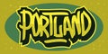 Portland Oregon Usa Hand Drawn Lettering Vector Design. Royalty Free Stock Photo