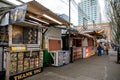 Colorful Food Carts in Downtown Portland Oregon.