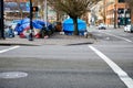 Tents Housing Homeless People in the Streets of Portland