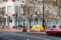 Tents Housing Homeless People in the Streets of Portland