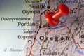 Portland Oregon USA pinned map