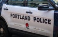 Close-up of Portland, Oregon police Unit and Logo