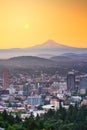 Portland, Oregon, USA skyline at dusk with Mt. Hood Royalty Free Stock Photo